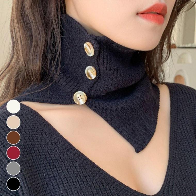 도톰 니트 단추 터틀넥 워머 페이크 카라 겨울목 폴라 후리 스목 페이크목 페이크목티