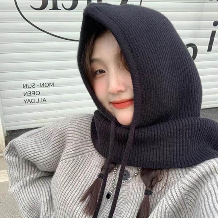소프트 목도리 후드 포근한 니트 바라클라바 넥워머 따뜻 튼튼한 짜임 보온성 좋은