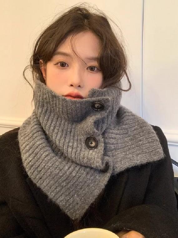 [인기템]단추넥워머 니트머플러 겨울 목도리 바라클라바 스키 방한용품 단추바라클라바 목토시