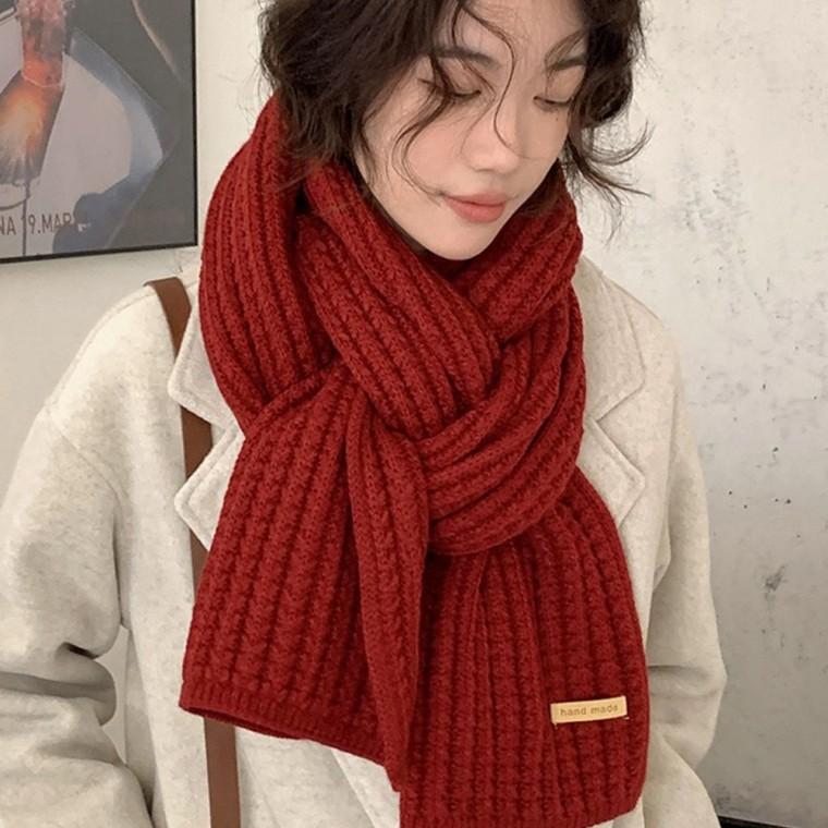 겨울 데일리 골지 여성 울 컬러 부드러운 니트 머플러 목도리