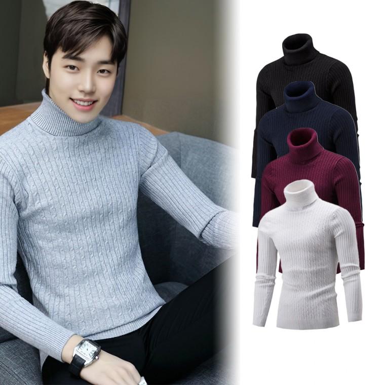 가을 겨울 긴팔 목티 터틀넥니트 꽈배기니트 케이블 정장 니트