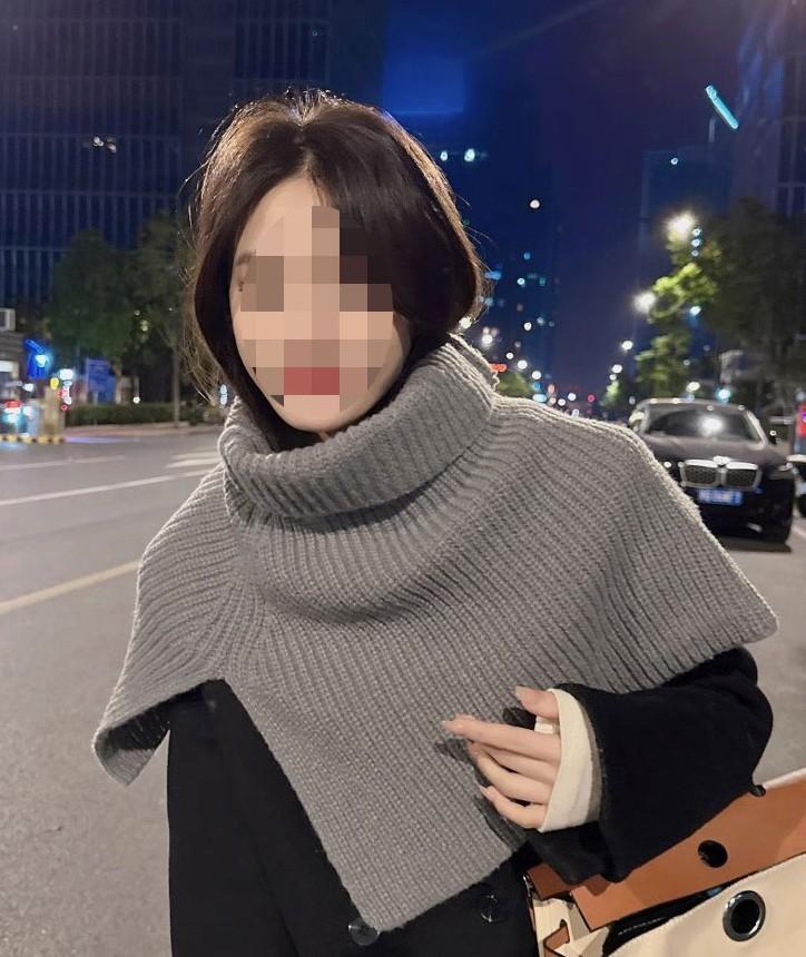 니트 풀오버 터틀넥 방한 겨울 넥워머