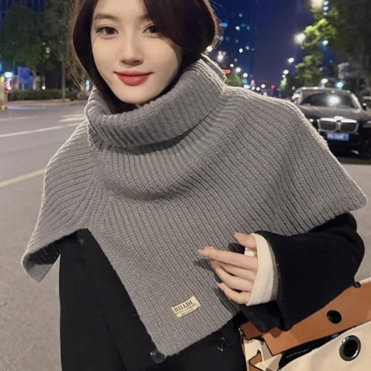 7색 1개 니트 터틀넥 넥워머 케이프 목폴라 스카프 목토시 머플러 숄 보온워머