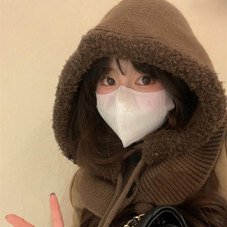 후드 니트 넥워머 바라클라바