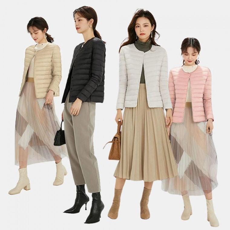 오리털 경량 패딩 여성 슬림 점퍼 4종 덕다운 러닝복