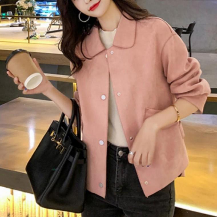 카라 점퍼 자켓 여성 봄 둥근 심플 데일리 예쁜