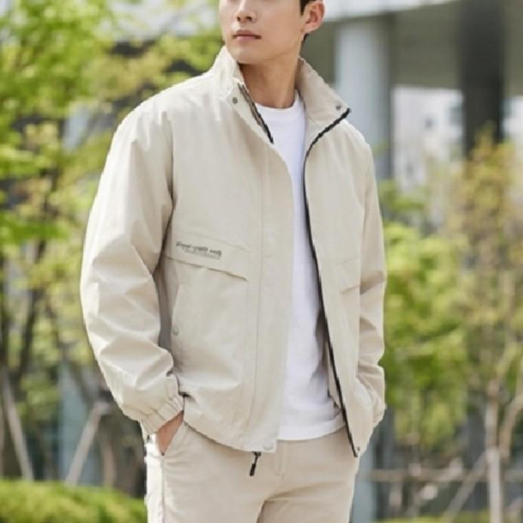 남성 하이넥 바람막이 점퍼 하프 집업 블루종 겨울 간절기 아우터 야상