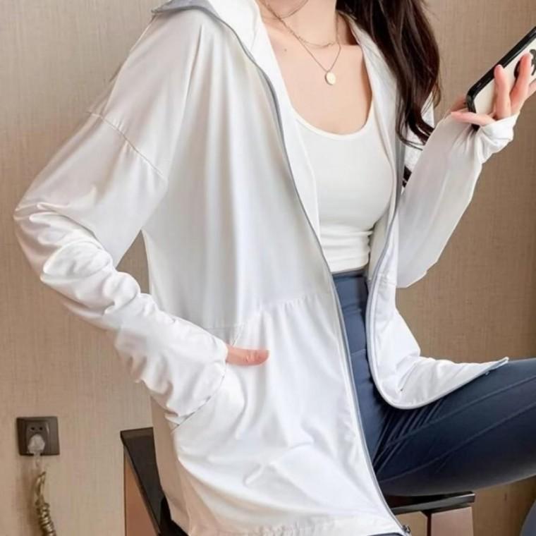 가벼운 여성 바람막이 여름점퍼 UV차단 기능성 후드집업