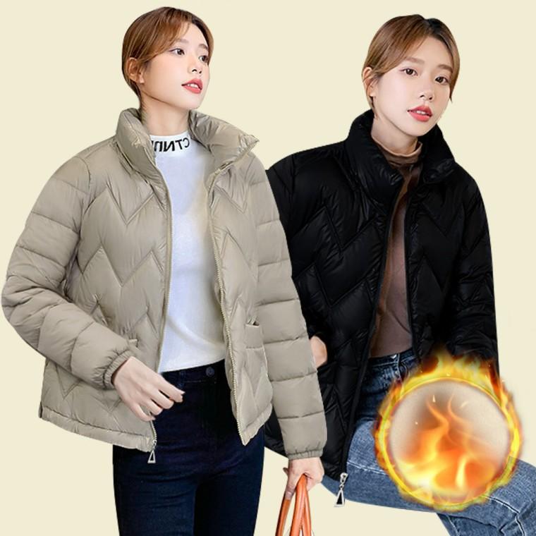 데일리 히트 숏 패딩 겨울 퀼팅 여성 방한 다운 점퍼