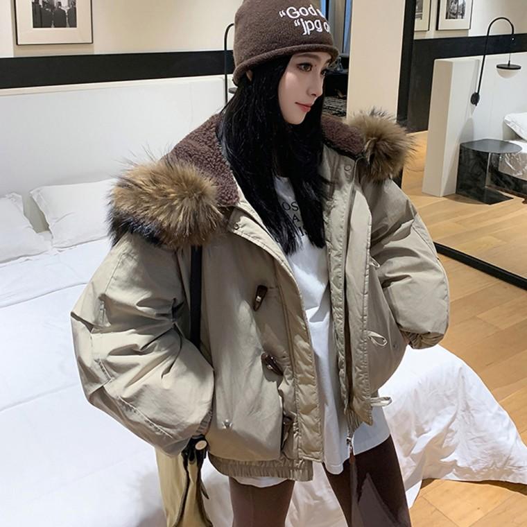 G126960 [퍼탈부착] 후드퍼 빵빵패딩 떡볶이단추 숏패딩점퍼