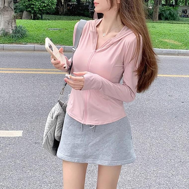 G126900 아이스실크 자외선차단 후드점퍼 집업트레이닝