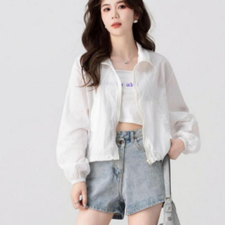 여성 간절기 파스텔 아노락 스트링 바람막이 점퍼 자켓