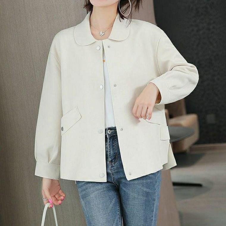 여성 캐주얼 봄 가을 간절기 카라 자켓 아우터 크림 하객 봄 여성 자켓 가을 여자 정장 캐주얼 간절기