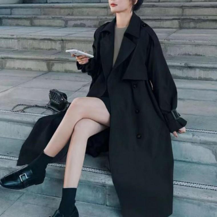 가을 베이직 롱자켓 루즈핏 여성 빅카라 트렌치 코트