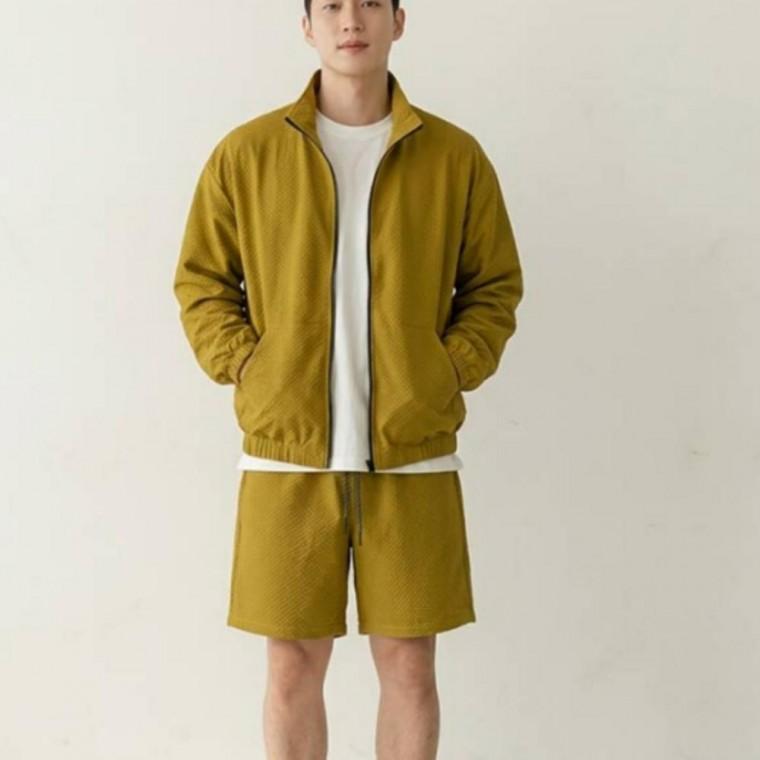 남성 여름 시어서커 바람막이 자켓 반바지 팬츠 세트