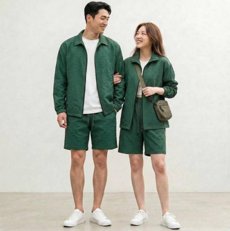 여성 여름 시어서커 바람막이 자켓 반바지 팬츠 세트