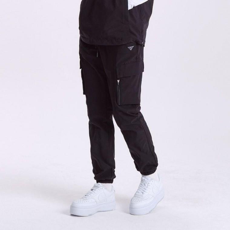 블랙 카고 조거 차단 팬츠 바람막이 여성 자외선