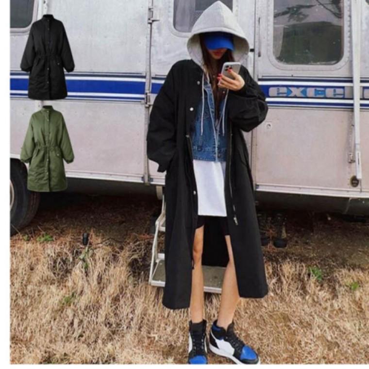 바람막이 무릎까지내려오는 롱한기장 간절기 야상코트 여성 가을코트 여성