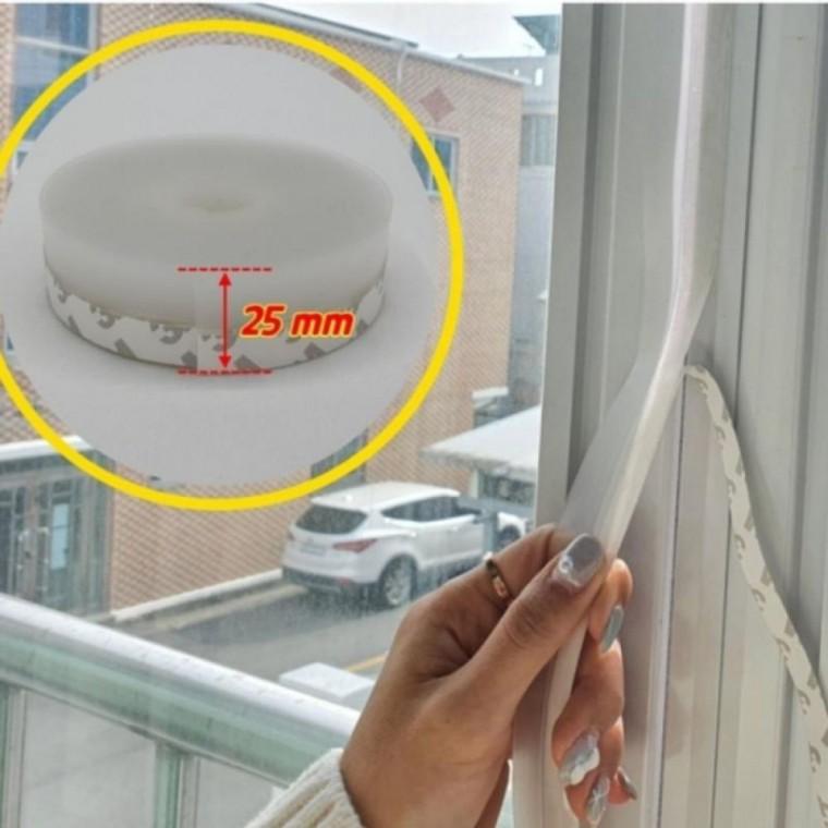 1롤(5m) 투명 폭2.5cm 창문 틈새 바람막이 날개 테이프 방풍 창틈새 우풍 외풍 차단