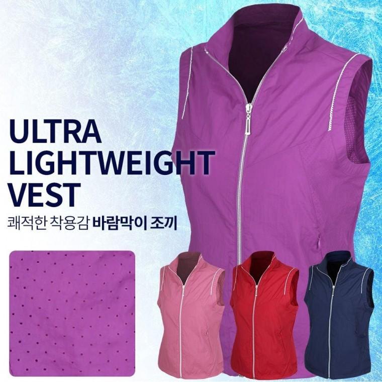 여성 초경량 나일론 바람막이 조끼