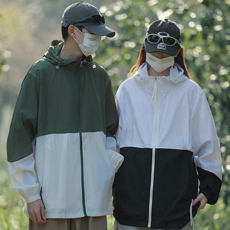 남여 공용 초경량 간절기 에어로 컬러 블럭 바람막이