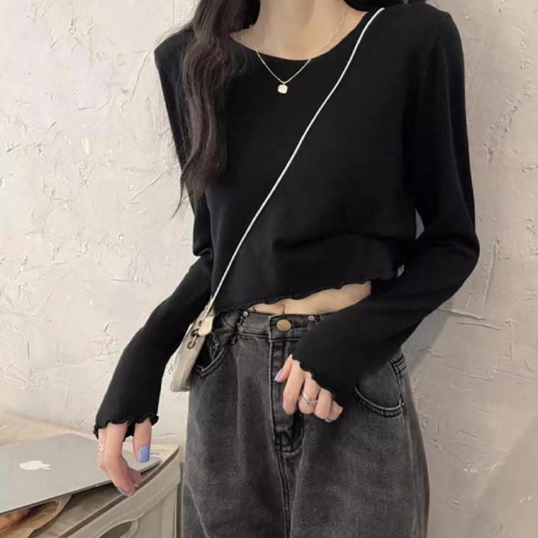 여자 필리폴 필라테스 폴댄스 셔링 긴팔 크롭 티셔츠 폴발레 웨어 필라폴 폴웨어 스커트
