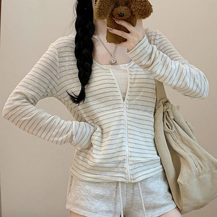 여성 아이스 쿨단가라 여름 긴팔 후드집업 데일리룩