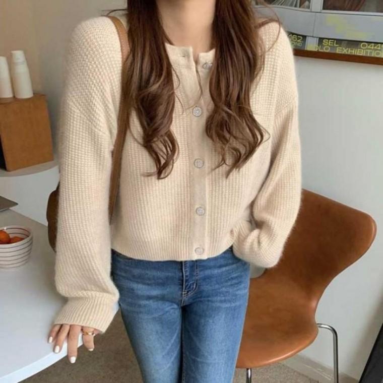 가을 여자니트가디건 캠퍼스 간절기니트 여성검정