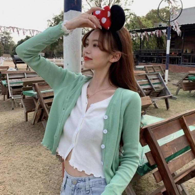 가을 여자가디건 여성 다양한 브이넥 라운드니트