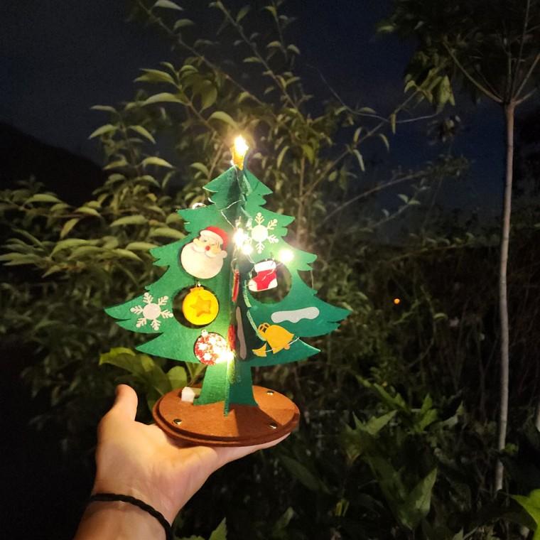 DIY 부직포 크리스마스트리 만들기 LED 미니트리 키트