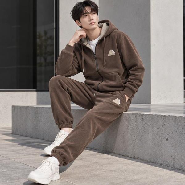 트레이닝셋업 기모 후드재킷 조거바지 편안한 캐주얼웨어 일상복 외출용 남성 상하의 코디