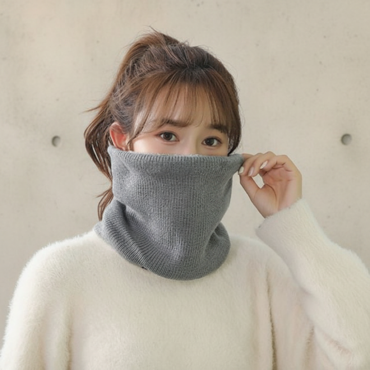 극세사 기모 넥워머 겨울 방한 스카프 목도리 그레이 보온 밴드