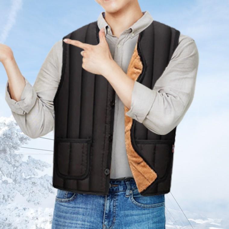 남녀공용 브이넥 기모 조끼 겨울 베스트 누빔 작업