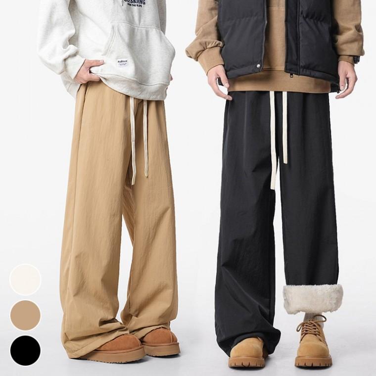 보온 패딩스타일 밴딩 겨울 남성 따뜻한 방한 퍼기모 팬츠
