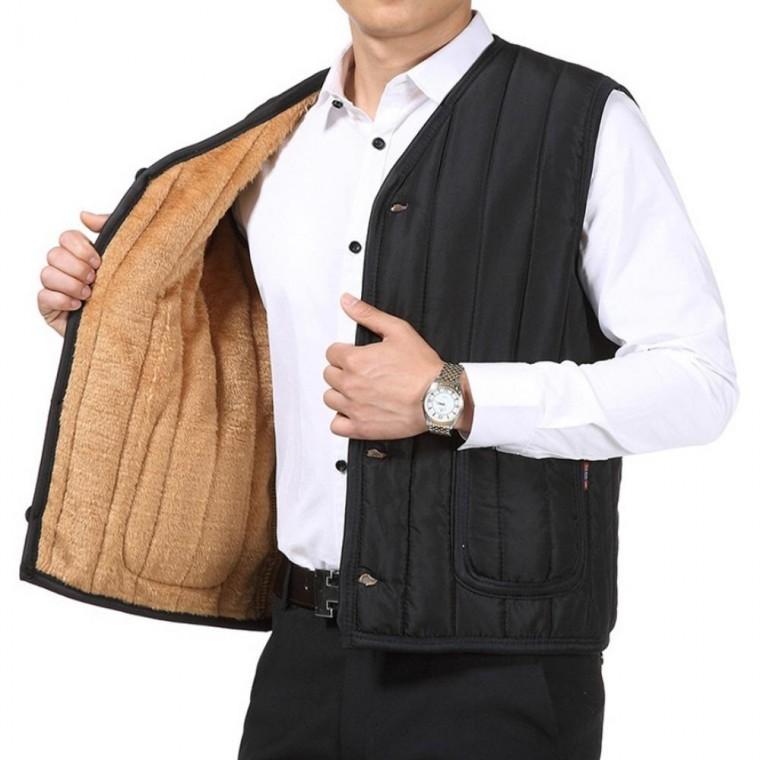 2색 1개 캐주얼 방한조끼 작업복 패딩조끼 깔깔이 기모조끼 V넥 베스트 겨울조끼
