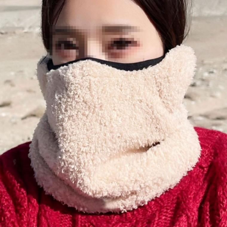 5색 1개 양털 뽀글이 기모 겨울 목 넥워머 방한 보온 목도리 머플러 귀마개 목싸개