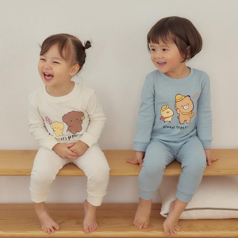 베베샤 유아 실내복 기모 프린트