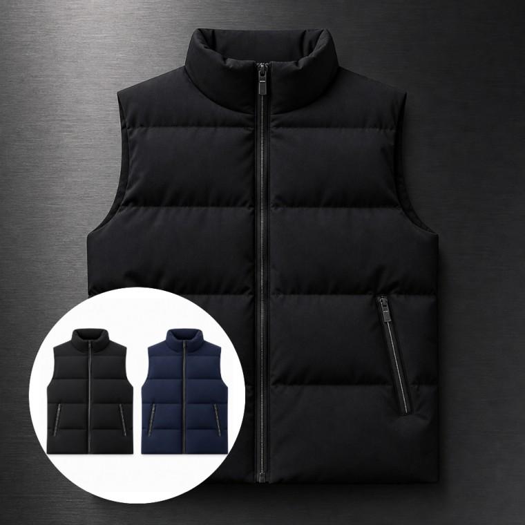 남자 겨울 아우터 남성 하이넥 베이직 패딩 조끼