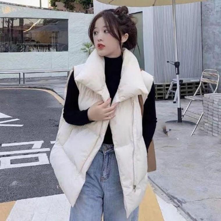 여성 캐주얼 오버핏 패딩조끼 퀼팅 베스트 간절기 패딩 조끼