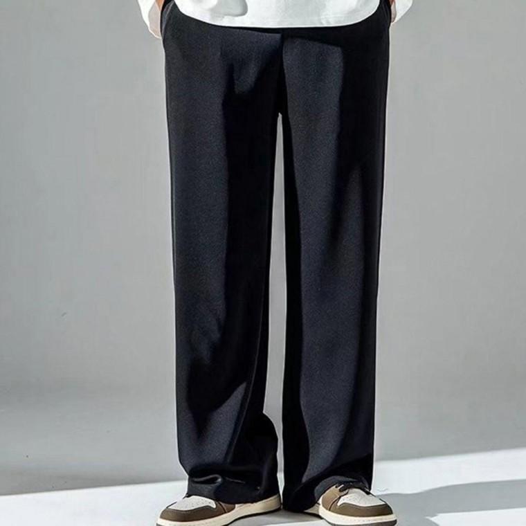 남자 부드러운 소재 트렌디 와이드 핏 가볍고 편안한 트레이닝 바지 패딩 방풍 남성