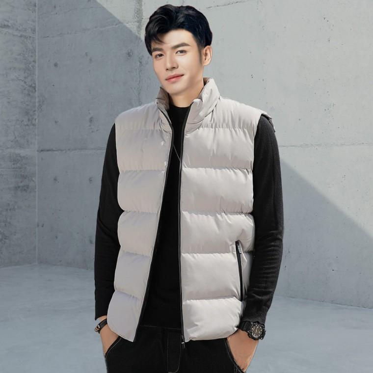 패딩 베스트 하이넥 남성 겨울 경량 다운