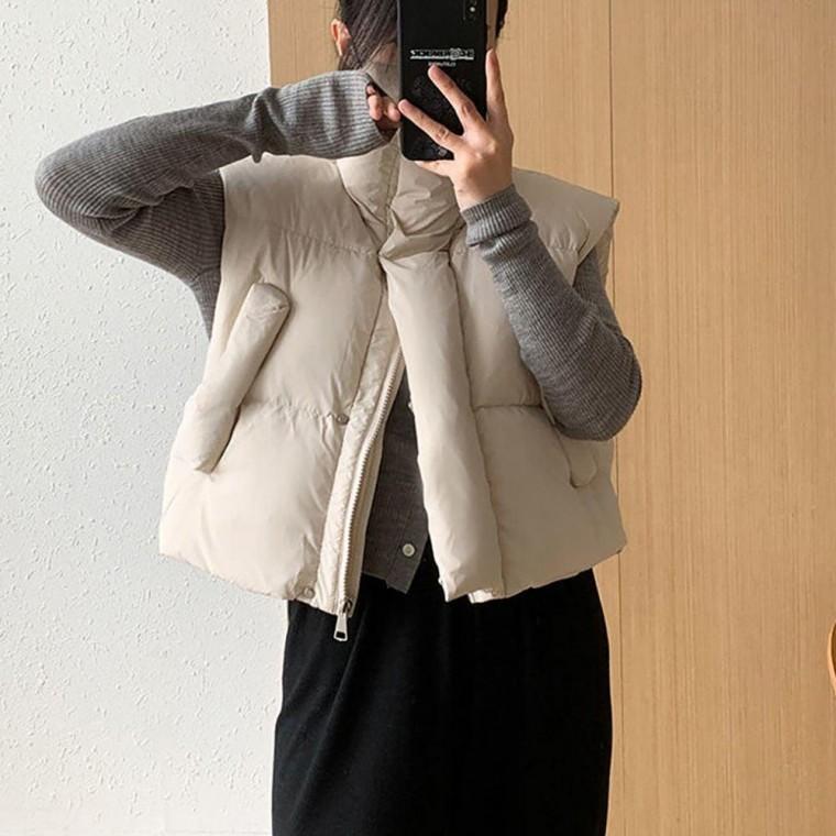 여자 하이넥 포켓 외출 패션 패딩 조끼 베스트 남자 겨울 코디 남자집업 커플 커플시