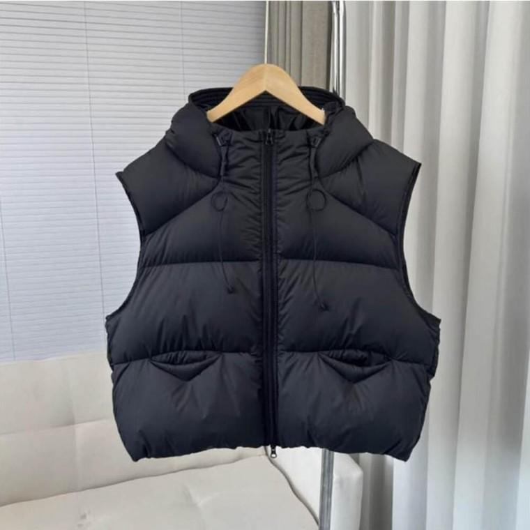 풍성한 퍼프디자인 캐주얼 데일리아우터 크롭패딩조끼