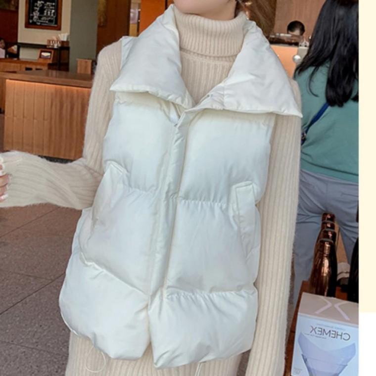 여성 패딩 여자패딩조끼 여성경량패딩조끼 오버핏 하이넥 패딩조끼추천 여성