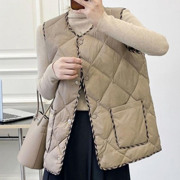 [당일출고]여성 누빔조끼 가을 겨울 방한 누빔 퀼팅 깔깔이 경량 패딩 보온 개별opp포장