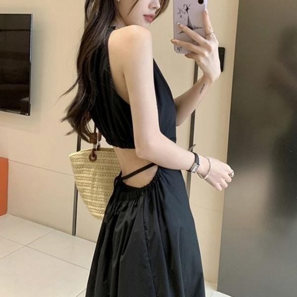 홀터넥 민소매 백리스 내추럴 가을겨울 출근룩