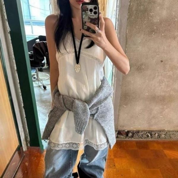 브이넥 레이어드 민소매 레이어드룩 가을겨울 미니멀 적인 파티룩