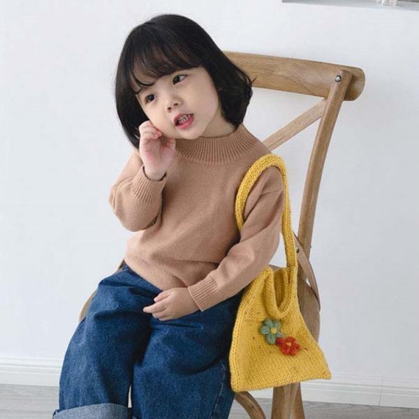 투웨이 꽃장식 니트가방