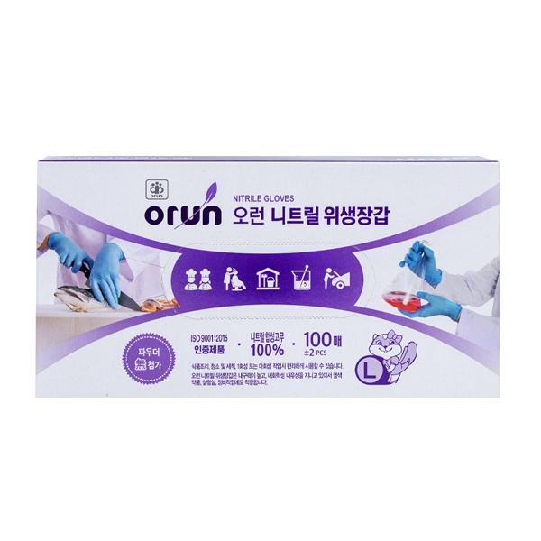 BTM 오런 니트릴 위생장갑-대형 100매