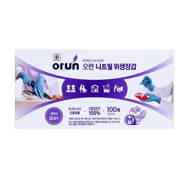 BTM 오런 니트릴 위생장갑-중형 100매